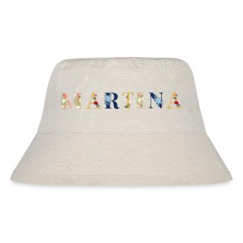 MARTINA Namenskunst mit Blumen bestickt - Stanley/Stella recycelter Bucket Hat - Naturweiß - Vorne