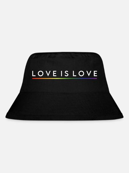LOVE IS LOVE - Stanley/Stella recycelter Bucket Hat - Schwarz