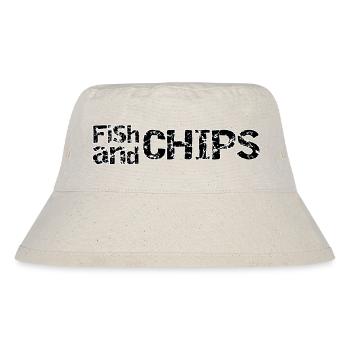Fisch und Chips Retro Ragged - Stanley/Stella recycelter Bucket Hat - Naturweiß - Vorne