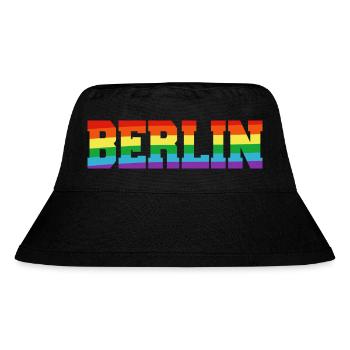 Berlin Regenbogenfahne - Stanley/Stella recycelter Bucket Hat - Schwarz - Vorne