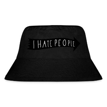 I HATE PEOPLE. - Stanley/Stella recycelter Bucket Hat - Schwarz - Vorne