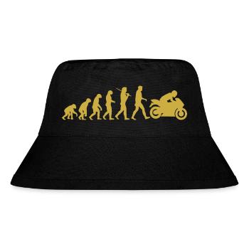 Motorrad-Evolution - Stanley/Stella recycelter Bucket Hat - Schwarz - Vorne