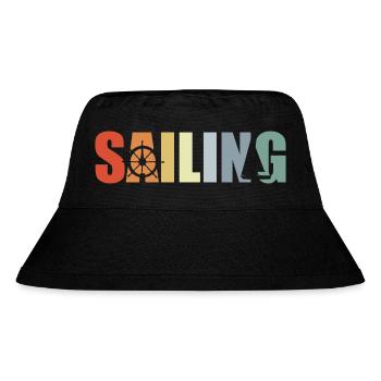 Sailing Sailboat - Stanley/Stella Recycled Bucket Hat - black - Front
