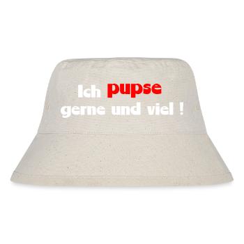 lustiger Spruch pupsen - Stanley/Stella recycelter Bucket Hat - Naturweiß - Vorne