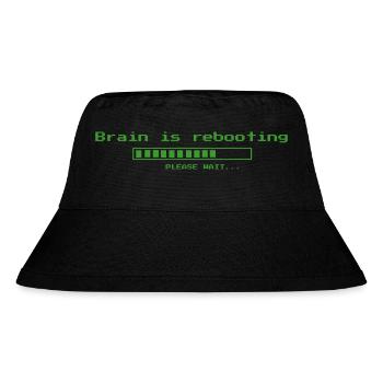Brain is rebooting, please wait ... - Stanley/Stella Recycled Bucket Hat - black - Front