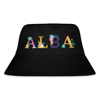 ALBA name decorated with flowers - Stanley/Stella Recycled Bucket Hat - black - Front