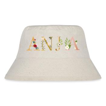 ANJA Name decorated with flowers - Stanley/Stella Recycled Bucket Hat - natural - Front