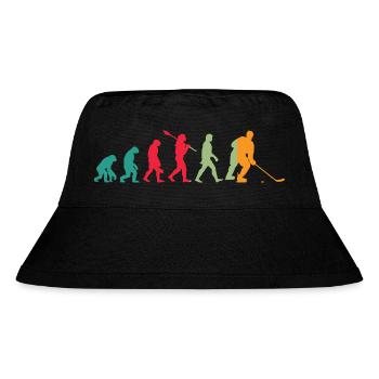 Evolution Eishockey - Stanley/Stella recycelter Bucket Hat - Schwarz - Vorne