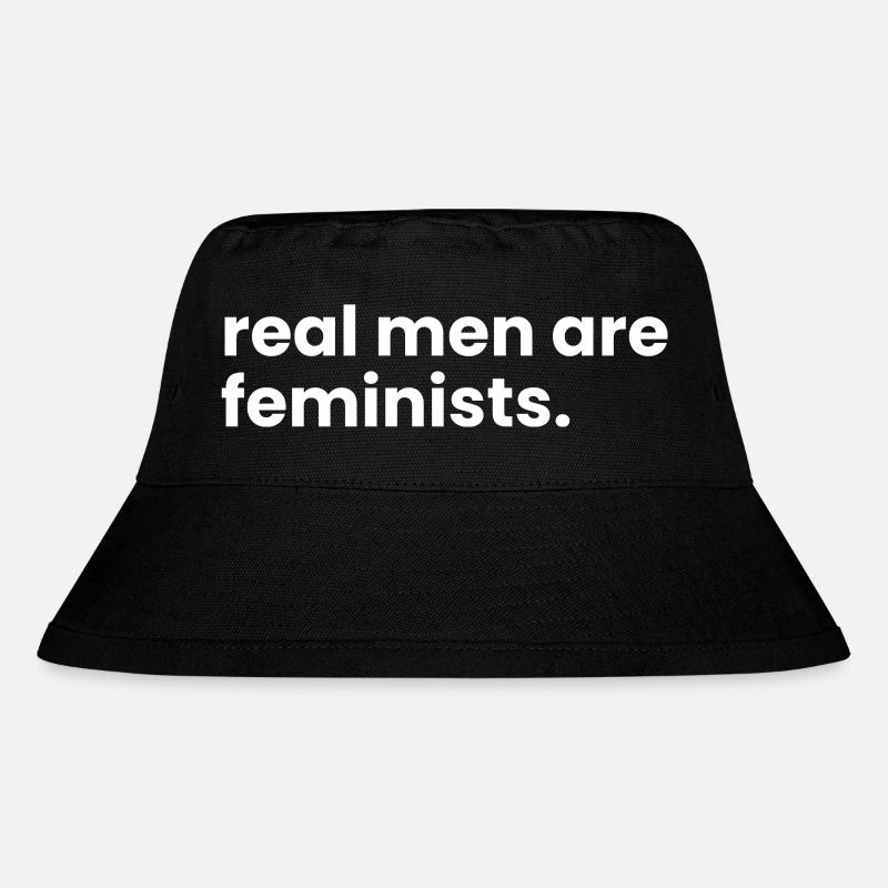 Echte Männer sind Feministinnen - Stanley/Stella recycelter Bucket Hat - Schwarz