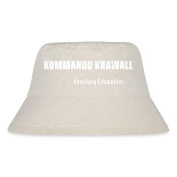 Kommando Krawall. Abteilung Eskalation. Pegelfest. - Stanley/Stella recycelter Bucket Hat - Naturweiß - Vorne