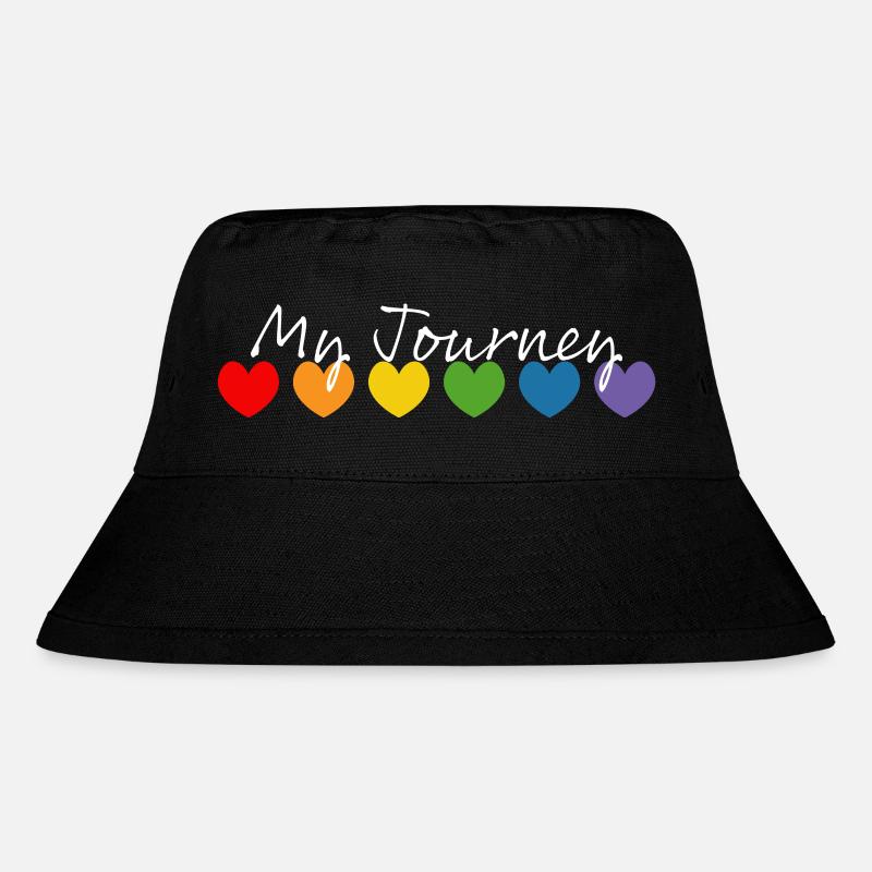 Regenbogenherzchen my journey weiss - Stanley/Stella recycelter Bucket Hat - Schwarz