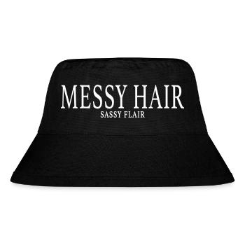 MESSY HAIR, SASSY FLAIR - Stanley/Stella recycelter Bucket Hat - Schwarz - Vorne
