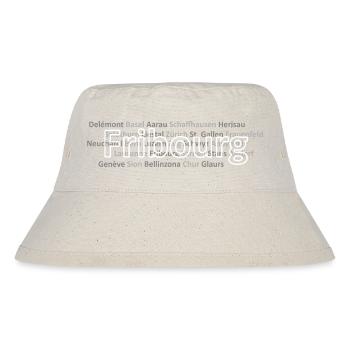 Schweizer Städte Fribourg - Stanley/Stella recycelter Bucket Hat - Naturweiß - Vorne