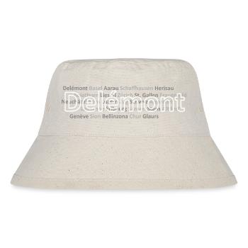 Schweizer Städte Delemont - Stanley/Stella recycelter Bucket Hat - Naturweiß - Vorne