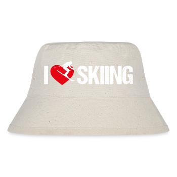 I love skiing - Stanley/Stella recycelter Bucket Hat - Naturweiß - Vorne