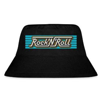 Rock 'n' Roll Retro-Typografie-Logo - Stanley/Stella recycelter Bucket Hat - Schwarz - Vorne
