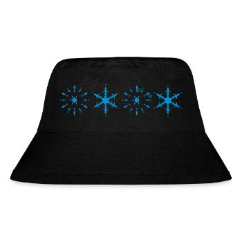 schneeflocken - Stanley/Stella recycelter Bucket Hat - Schwarz - Vorne