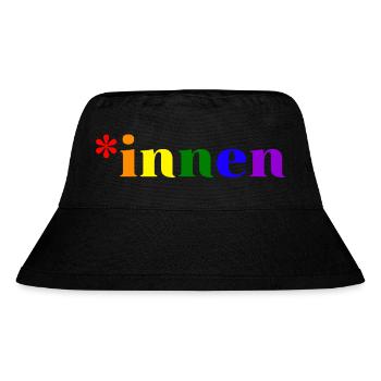 *innen Gendern - Stanley/Stella recycelter Bucket Hat - Schwarz - Vorne