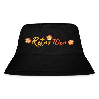 70er Jahre Blume Blüte - Stanley/Stella recycelter Bucket Hat - Schwarz - Vorne