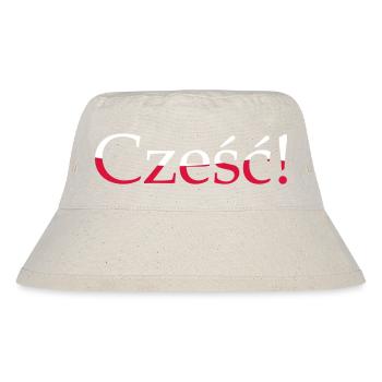 Cześć - Kolory flagi Polski Hi Poland Flagge Farben - Stanley/Stella recycelter Bucket Hat - Naturweiß - Vorne