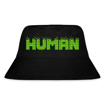HUMAN Neon Pixel Glitch - Stanley/Stella recycelter Bucket Hat - Schwarz - Vorne