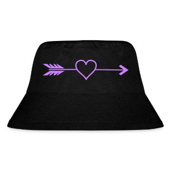 Heart Arrow in Purple - Stanley/Stella Recycled Bucket Hat - black - Front