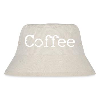 Coffee Scribble White on Black - Stanley/Stella Recycled Bucket Hat - natural - Front