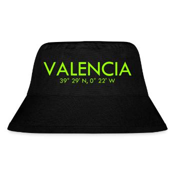 Valencia Spain Coordinates Latitude Longitude - Stanley/Stella recycelter Bucket Hat - Schwarz - Vorne