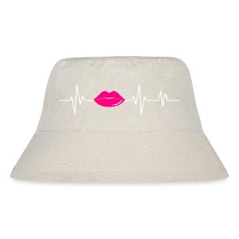 Pink Heartbeat Lips - Geschenkidee - Stanley/Stella recycelter Bucket Hat - Naturweiß - Vorne