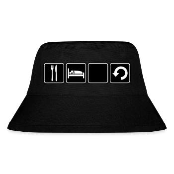 Eat Sleep Repeat - Stanley/Stella recycelter Bucket Hat - Schwarz - Vorne