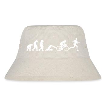Evolution monkey to man triathlon swimming race - Stanley/Stella Recycled Bucket Hat - natural - Front
