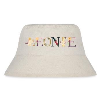 Le prénom de LEONIE décoré de fleurs - Bob recyclé Stanley/Stella - blanc naturel - Devant