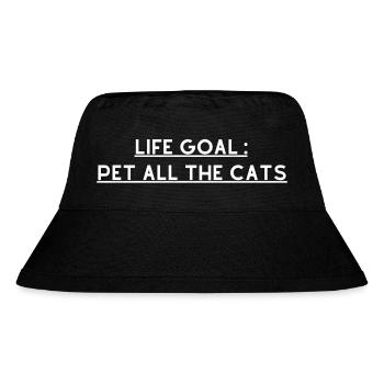 T-Shirt Lebensziel Streicheln Sie alle Katzen - Stanley/Stella recycelter Bucket Hat - Schwarz - Vorne