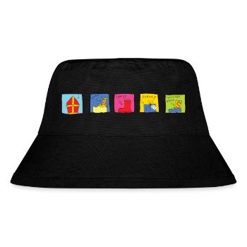 Sinterklaas vijf op rij (2 van 2) - Stanley/Stella Recycled Bucket Hat - black - Front