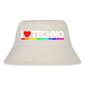 I love Techno - Stanley/Stella recycelter Bucket Hat - Naturweiß - Vorne