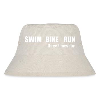 Triathlon Schwimmen Radfahren Laufen Sport - Stanley/Stella recycelter Bucket Hat - Naturweiß - Vorne