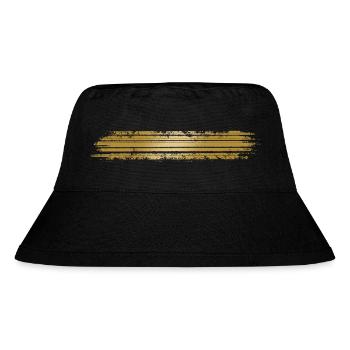 Golden minus dash line - Stanley/Stella Recycled Bucket Hat - black - Front