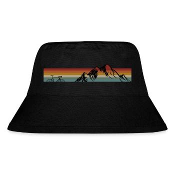 Mountain and Bike - Stanley/Stella Recycled Bucket Hat - black - Front