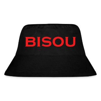 Bisou – Sweet French Word for a Kiss - Stanley/Stella Recycled Bucket Hat - black - Front