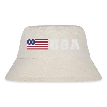 TEAM USA amerikanische Flagge Fahne vor Schrift - Stanley/Stella recycelter Bucket Hat - Naturweiß - Vorne