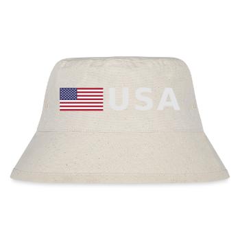 TEAM USA amerikanische Flagge Fahne vor Schrift - Stanley/Stella recycelter Bucket Hat - Naturweiß - Vorne