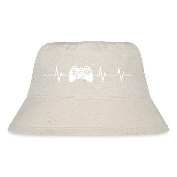 Heartbeat of a Gamer - Stanley/Stella recycelter Bucket Hat - Naturweiß - Vorne