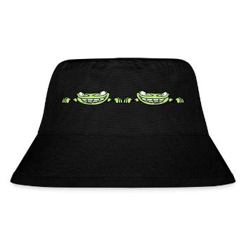 2 friends team couple duo hide frame text - Stanley/Stella Recycled Bucket Hat - black - Front