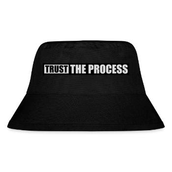 trust the process Zitat - Stanley/Stella recycelter Bucket Hat - Schwarz - Vorne