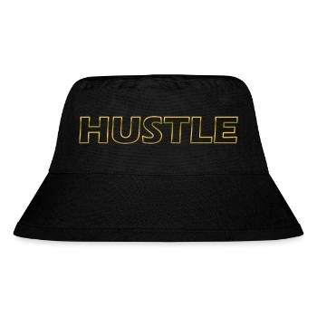 Hustle Umrandung - Stanley/Stella recycelter Bucket Hat - Schwarz - Vorne