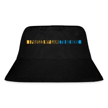 Game Paused line - Stanley/Stella Recycled Bucket Hat - black - Front