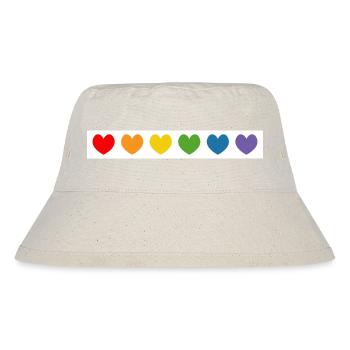 Rainbow Hearts Pattern - Stanley/Stella Recycled Bucket Hat - natural - Front