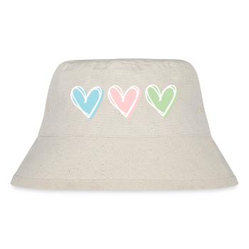 Herz Pastel - Stanley/Stella recycelter Bucket Hat - Naturweiß - Vorne