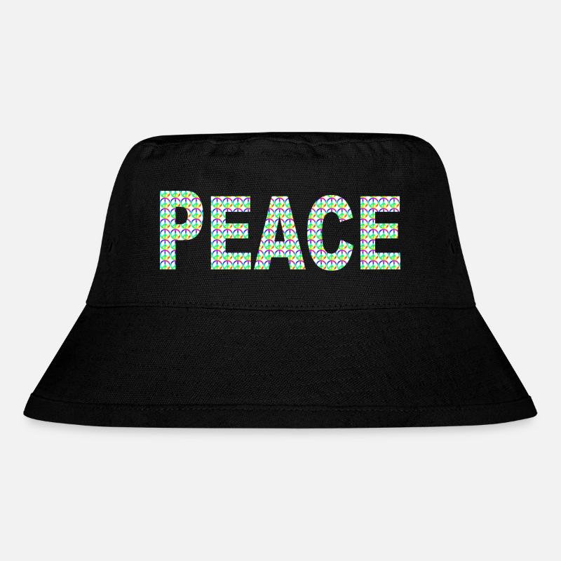 Peace Wort mit Peacezeichen - Stanley/Stella recycelter Bucket Hat - Schwarz
