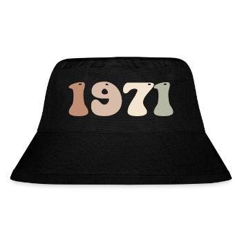 1971 - Stanley/Stella recycelter Bucket Hat - Schwarz - Vorne